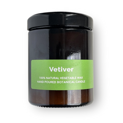 Vetiver - Pippettes 20 hour Soy Hand-poured Candles in Amber Glass Jar