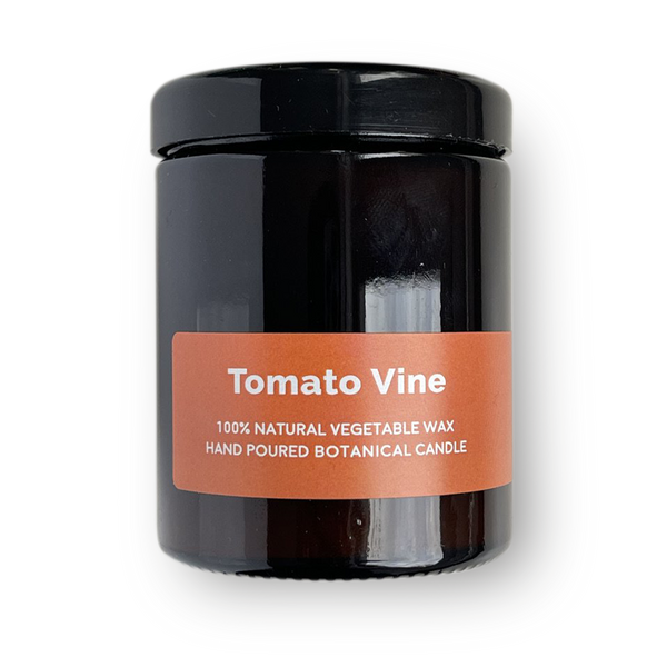Tomato Vine - Pippettes 20 hour Soy Hand-poured Candles in Amber Glass Jar